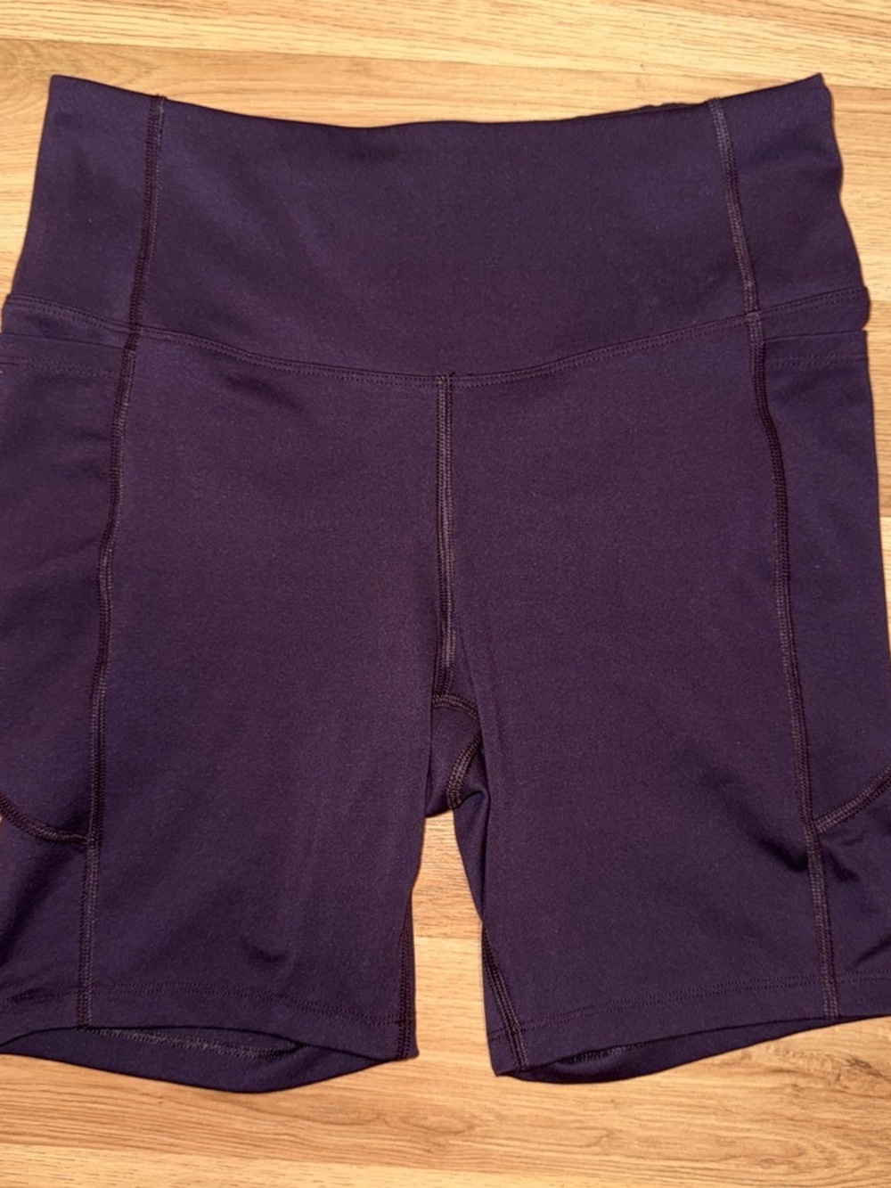 Athletic Works Deep Plum High-Waist Bike Shorts
